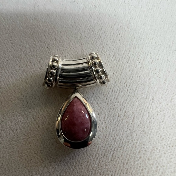 QVC Sterling Silver Tubular Charm Holder with 4 Different Stone Charms - Picture 3 of 4